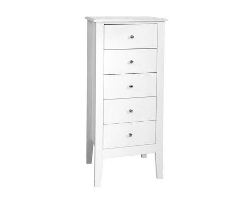 Artiss Chest of Drawers 5 Tallboy Chest of Drawers Storage Cabinet Bedside Table Dresser White