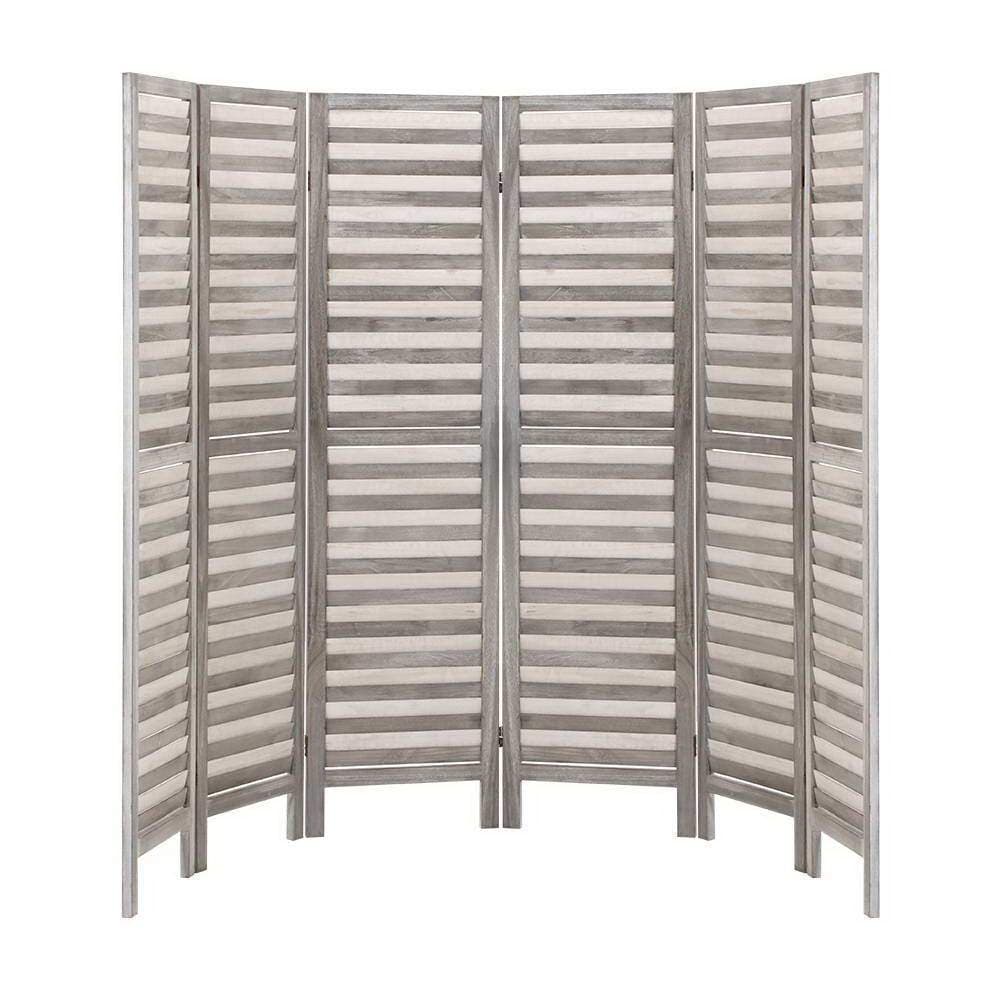 Artiss Room Divider 6 Panel Room Divider Privacy Screen Foldable Wood Stand Grey