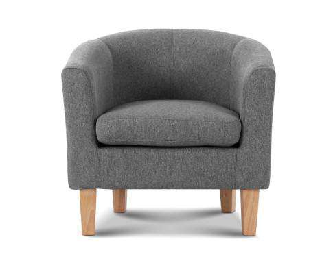 Artiss Accent Chair Abby Fabric Armchair - Grey