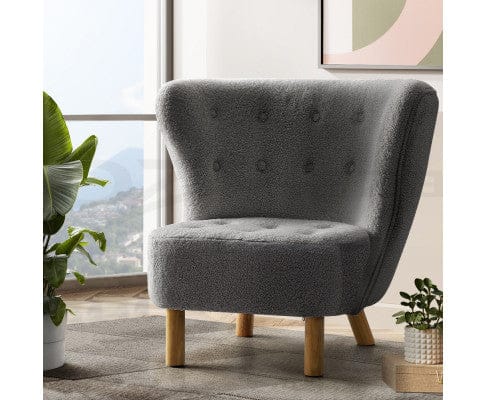 Artiss Accent Chair Armchair Lounge Accent Chair Armchairs Couch Chairs Sofa Bedroom Charcoal