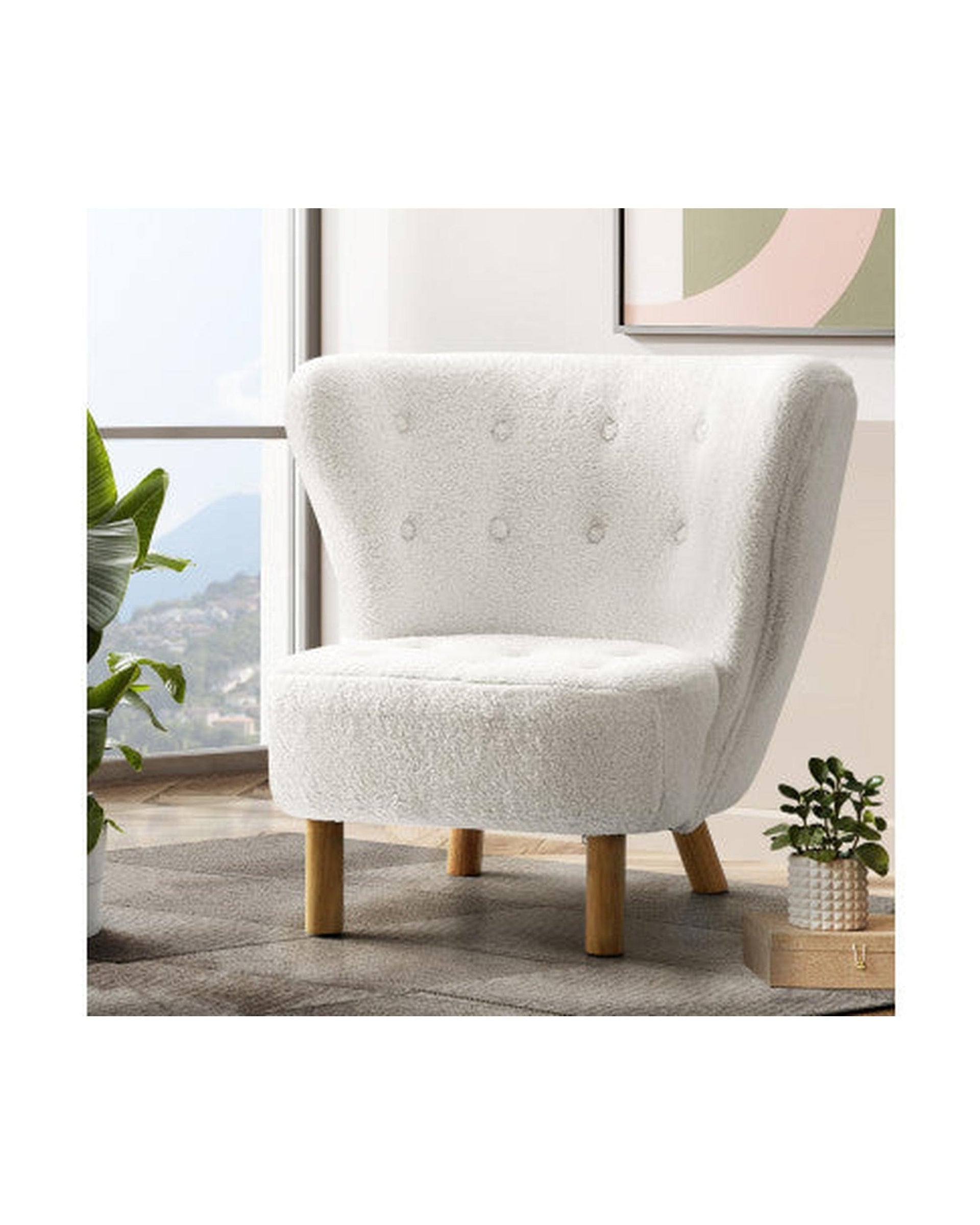 Artiss Accent Chair Armchair Lounge Accent Chair Armchairs Couch Chairs Sofa Bedroom White