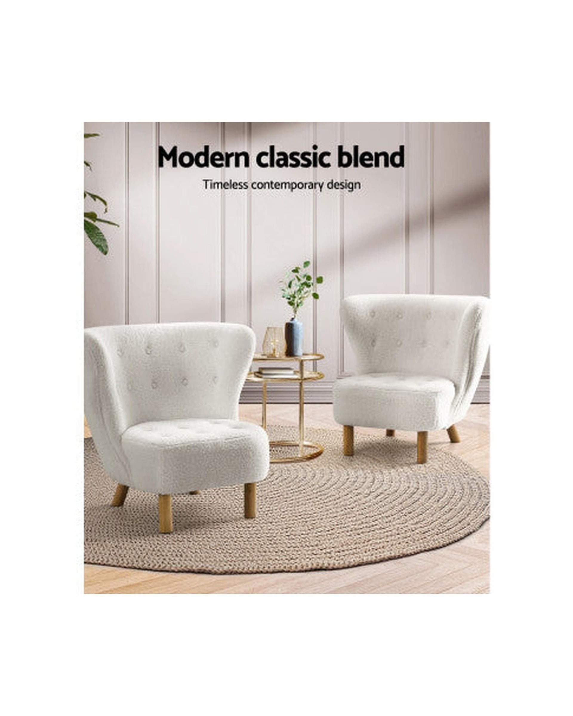 Artiss Accent Chair Armchair Lounge Accent Chair Armchairs Couch Chairs Sofa Bedroom White