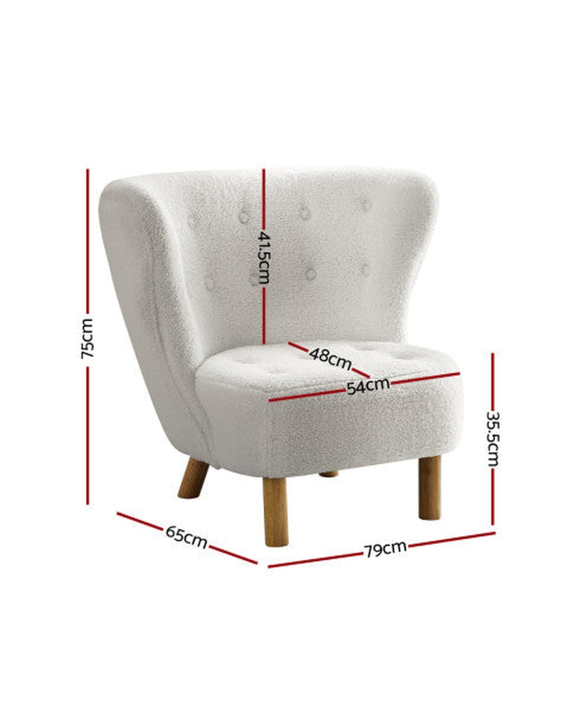 Artiss Accent Chair Armchair Lounge Accent Chair Armchairs Couch Chairs Sofa Bedroom White