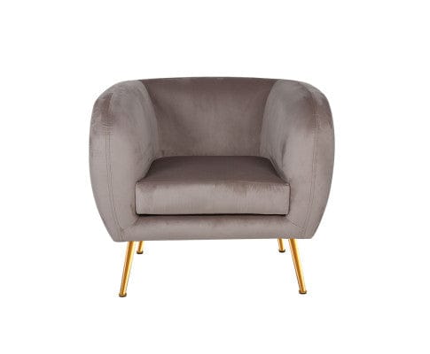 Artiss Accent Chair Armchair Lounge Arm Chair Sofa Accent Armchairs Chairs Couch Velvet Beige