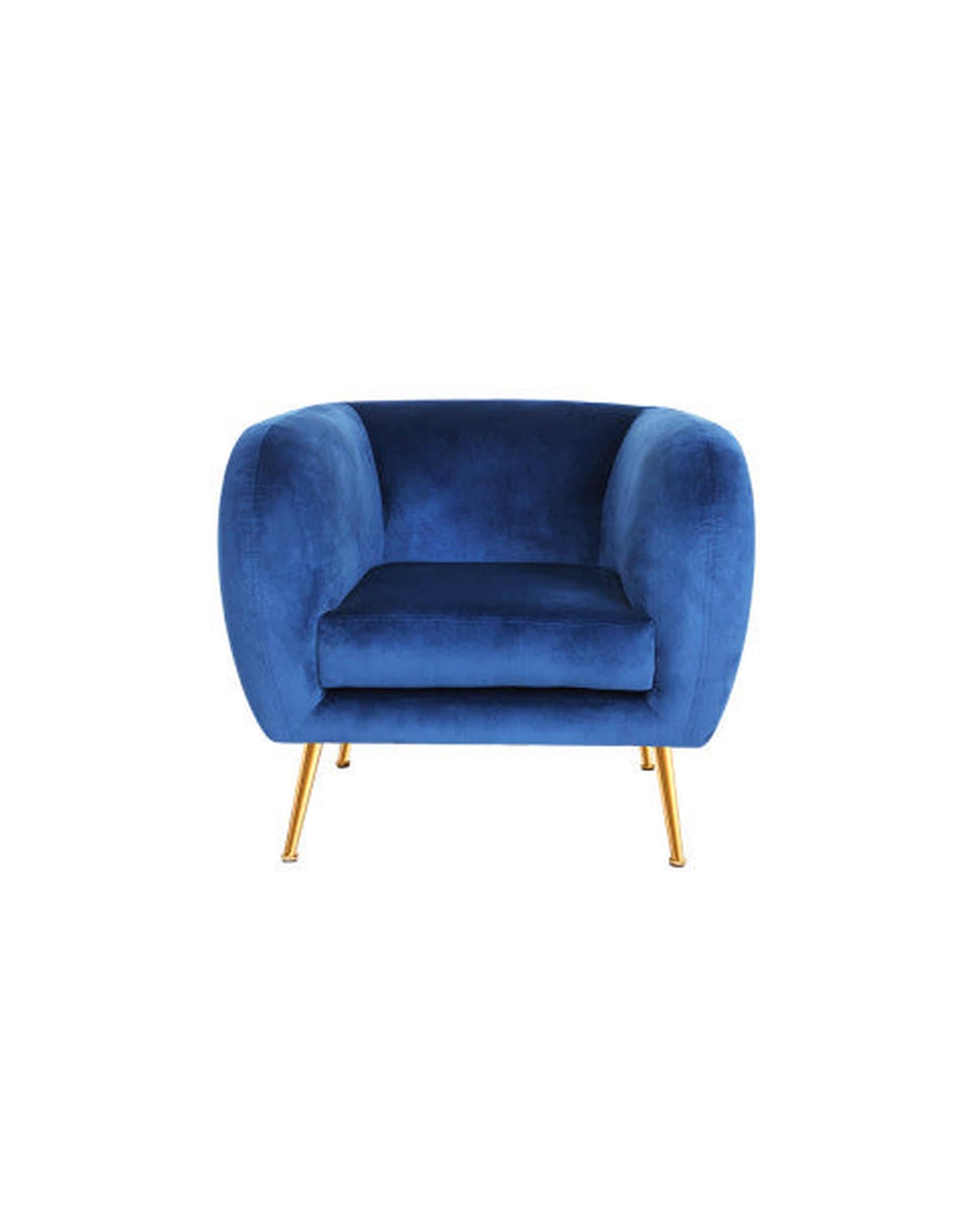 Artiss Accent Chair Armchair Lounge Arm Chair Sofa Accent Armchairs Chairs Couch Velvet Navy