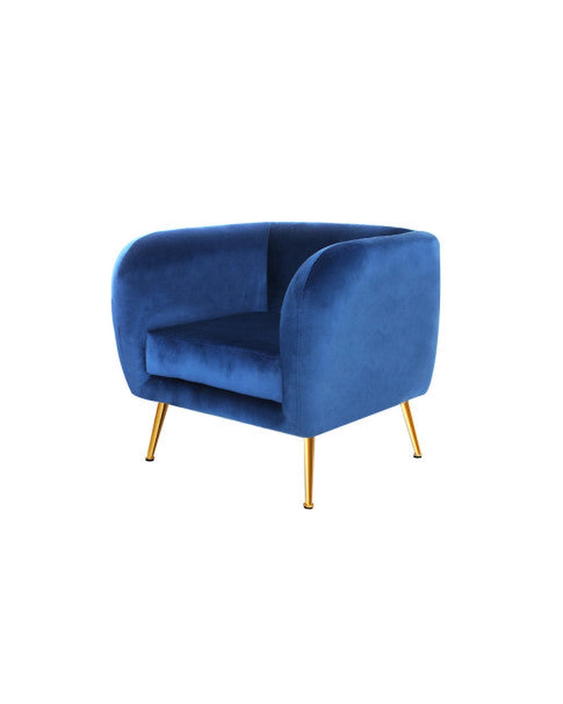 Artiss Accent Chair Armchair Lounge Arm Chair Sofa Accent Armchairs Chairs Couch Velvet Navy