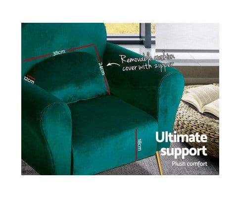 Artiss Accent Chair Armchair Lounge Chair Accent Armchairs Chairs Sofa Velvet Cushion - Green