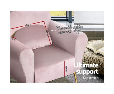 Artiss Accent Chair Armchair Lounge Chair Accent Armchairs Chairs Sofa Velvet Cushion - Pink