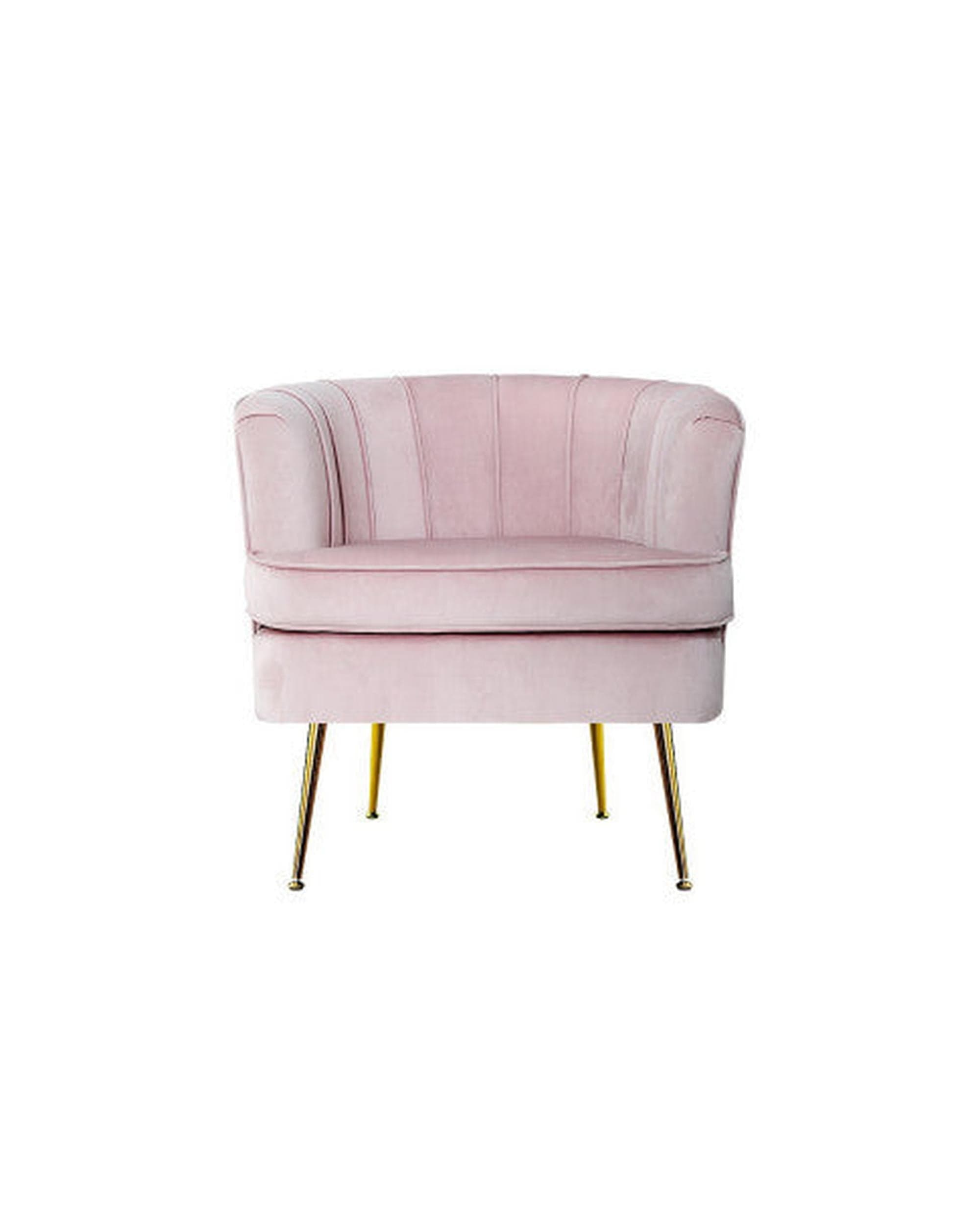 Artiss Accent Chair Armchair Lounge Chair Accent Armchairs Sofa Chairs Velvet Couch - Pink