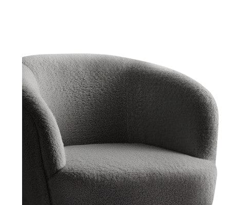 Artiss Accent Chair Armchair Lounge Chair Accent Chairs Arm Armchairs Sherpa Boucle Charcoal
