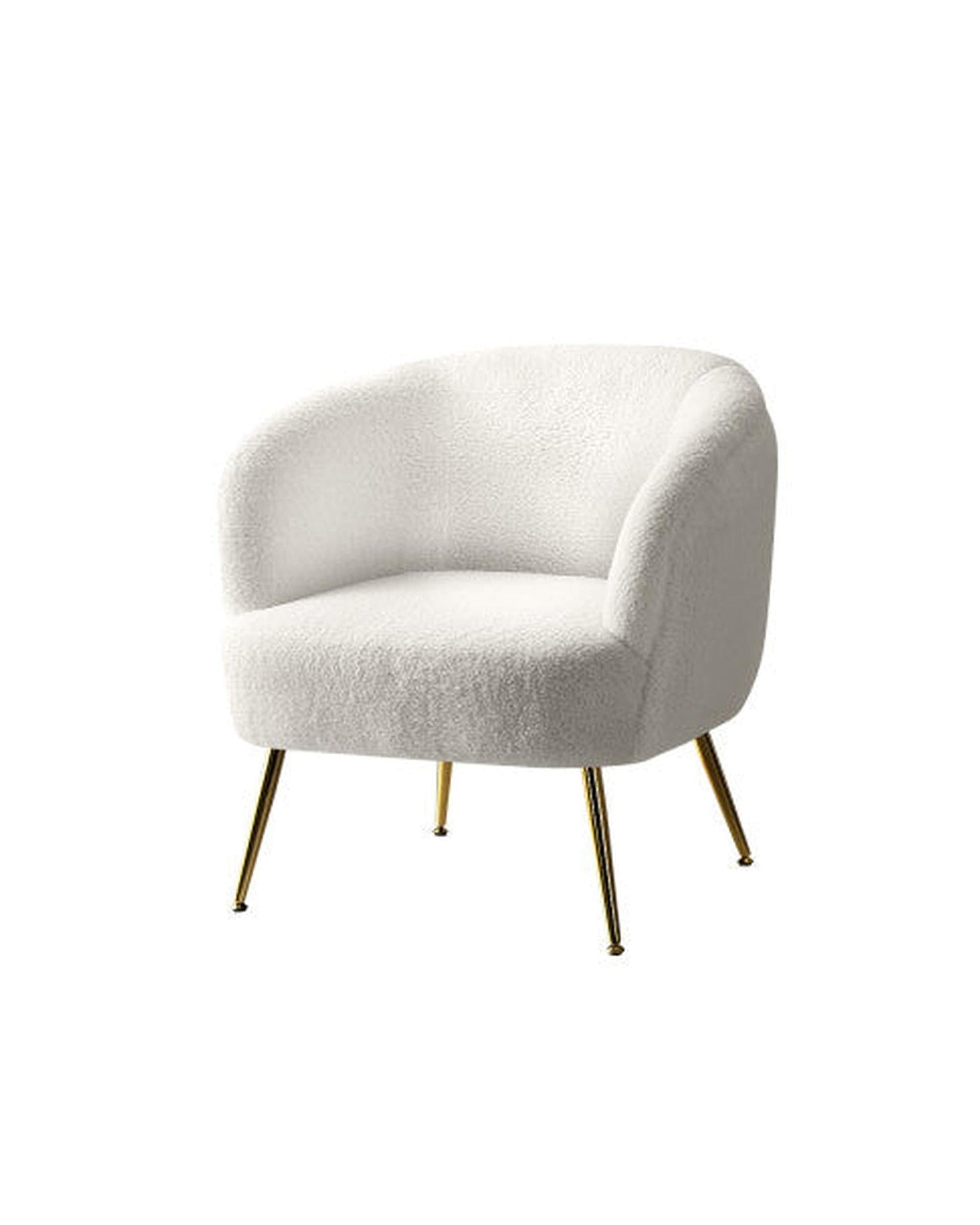 Artiss Accent Chair Armchair Lounge Chair Accent Chairs Armchairs Sherpa Boucle Sofa White