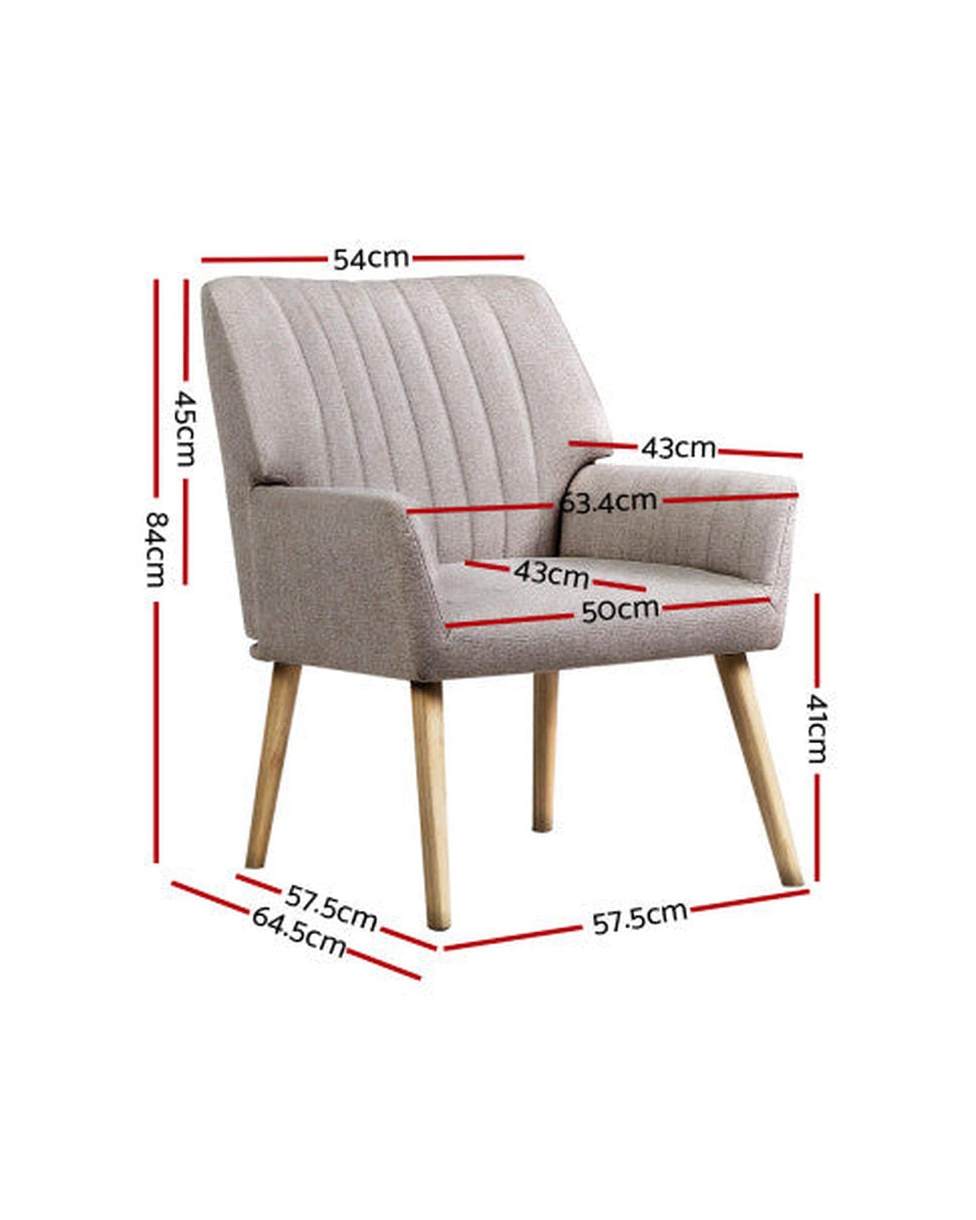 Artiss Accent Chair Armchair Lounge Chair Armchairs Accent Chairs Sofa Couch Fabric Beige