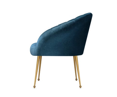 Artiss Accent Chair Armchair Lounge Chair Armchairs Accent Chairs Velvet Sofa Couch - Blue