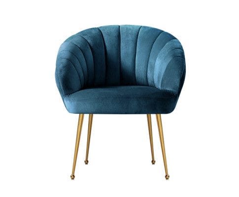 Artiss Accent Chair Armchair Lounge Chair Armchairs Accent Chairs Velvet Sofa Couch - Blue