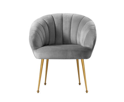 Artiss Accent Chair Armchair Lounge Chair Armchairs Accent Chairs Velvet Sofa Couch - Grey