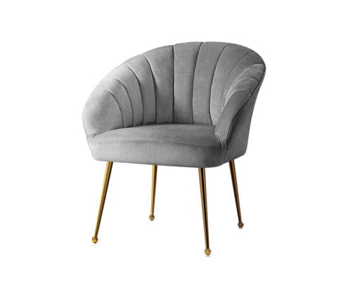 Artiss Accent Chair Armchair Lounge Chair Armchairs Accent Chairs Velvet Sofa Couch - Grey