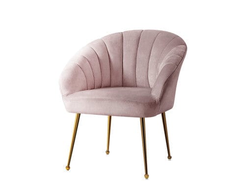 Artiss Accent Chair Armchair Lounge Chair Armchairs Accent Chairs Velvet Sofa Couch - Pink