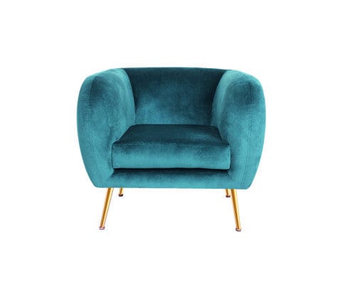 Artiss Accent Chair Armchair Lounge Sofa Arm Chair Accent Chairs Armchairs Couch Velvet Green