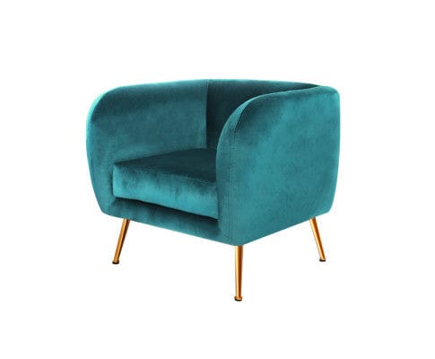 Artiss Accent Chair Armchair Lounge Sofa Arm Chair Accent Chairs Armchairs Couch Velvet Green