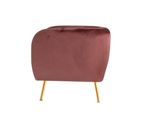 Artiss Accent Chair Armchair Lounge Sofa Arm Chair Accent Chairs Armchairs Couch Velvet Pink