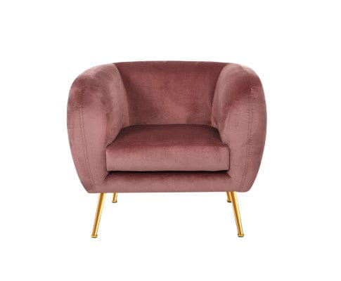 Artiss Accent Chair Armchair Lounge Sofa Arm Chair Accent Chairs Armchairs Couch Velvet Pink