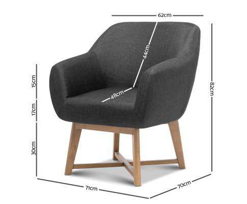 Artiss Accent Chair Aston Tub Accent Chair Charcoal