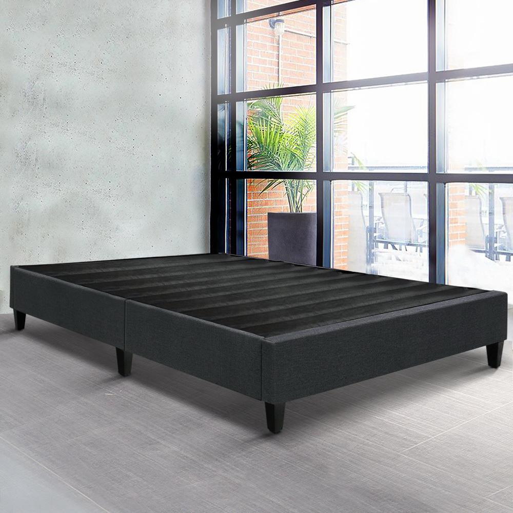 Artiss Base Bed Base Double Size Frame Fabric Charcoal