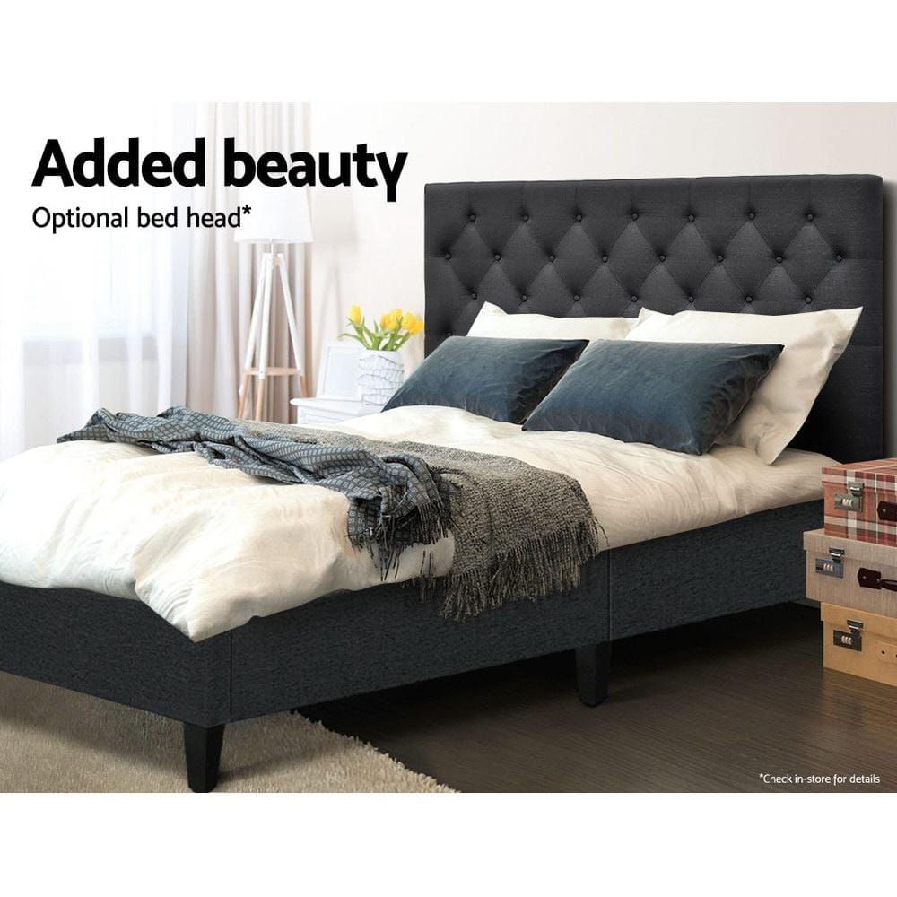 Artiss Base Bed Base Double Size Frame Fabric Charcoal