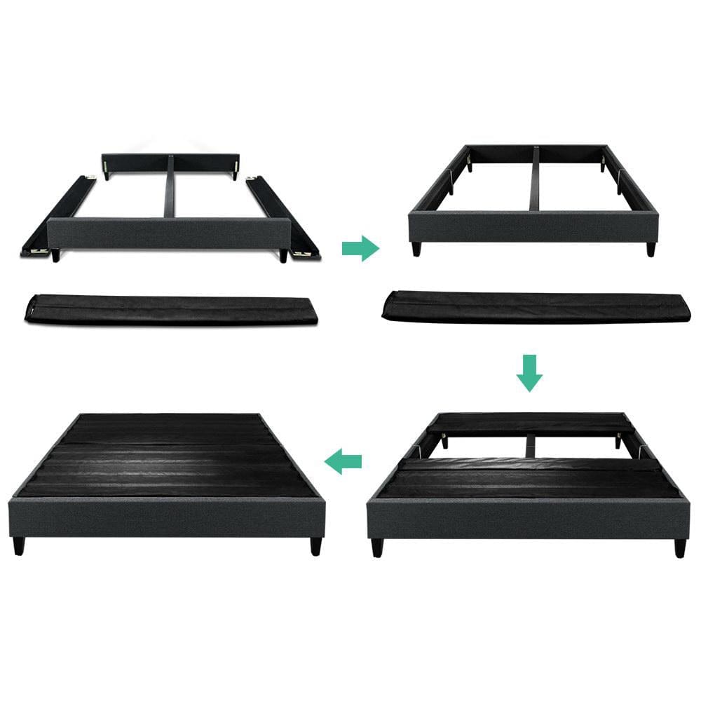 Artiss Base Bed Base Double Size Frame Fabric Charcoal