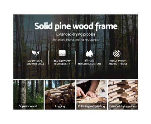 Artiss Bedframe Bed Frame KING SINGLE Wooden Timber Trundle Daybed Size Base ELVIS