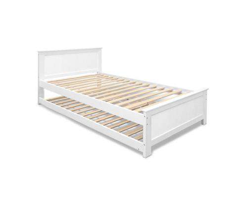 Artiss Bedframe Bed Frame KING SINGLE Wooden Timber Trundle Daybed Size Base ELVIS