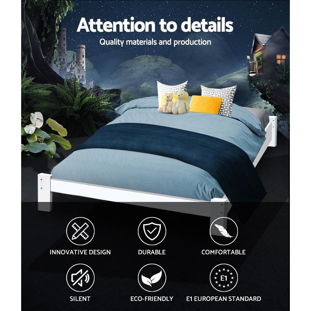 Artiss Base Bed Frame King Size Wooden Bed Base Timber Foundation Mattress Platform