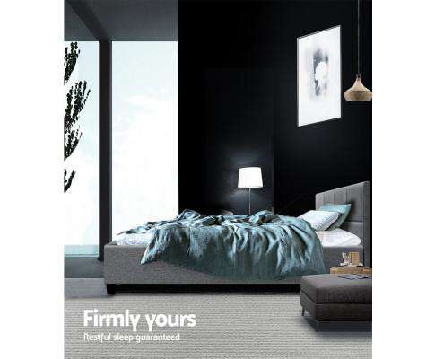 Artiss Bedframe Bed Frame Platform Fabric Wooden Grey TINO