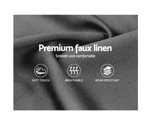 Artiss Bedframe Bed Frame Platform Fabric Wooden Grey TINO