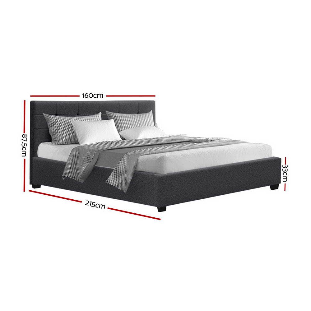 Artiss Bedframe Bed Frame Queen Size Gas Lift Base With Storage Mattress Fabric Lisa