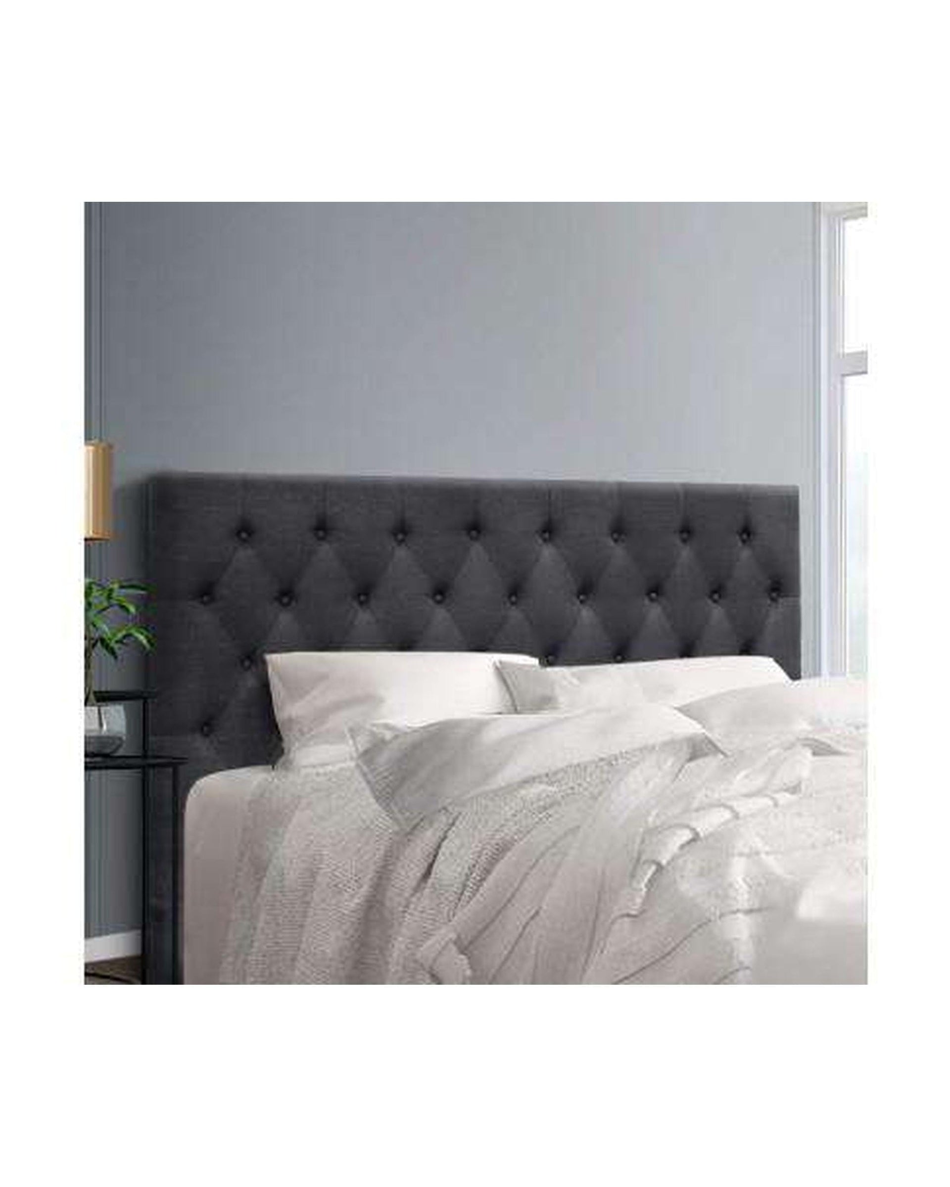 Artiss Bedhead Bed Head Headboard Bedhead Fabric Frame Base CAPPI Charcoal