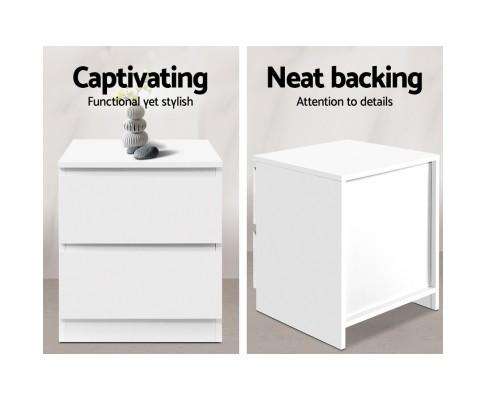 Artiss Bedside Table Bedside Table Cabinet Lamp Side Tables Drawers Nightstand Unit White