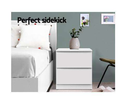 Artiss Bedside Table Bedside Table Cabinet Lamp Side Tables Drawers Nightstand Unit White
