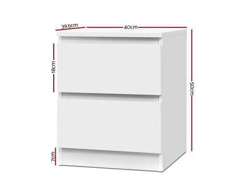 Artiss Bedside Table Bedside Table Cabinet Lamp Side Tables Drawers Nightstand Unit White
