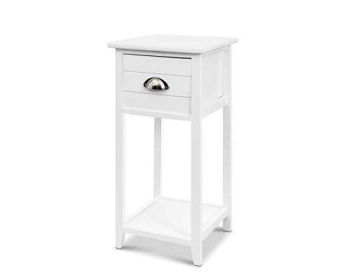 Artiss Bedside Table Bedside Table Nightstand Drawer Storage Cabinet Lamp Side Shelf White
