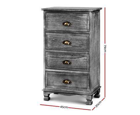 Artiss Bedside Table Bedside Table Vintage - Grey