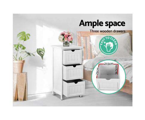 Artiss Bedside Table Bedside Table - White