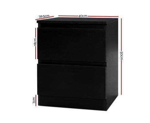 Artiss Bedside Table Bedside Tables Drawers Side Table Bedroom Furniture Nightstand Black Lamp