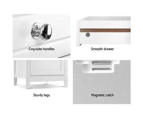 Artiss Bedside Table Bedside Tables - White