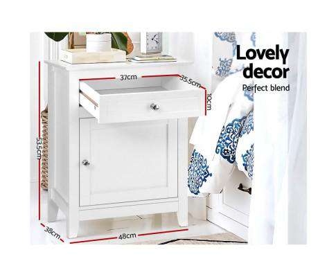 Artiss Bedside Table Bedside Tables - White
