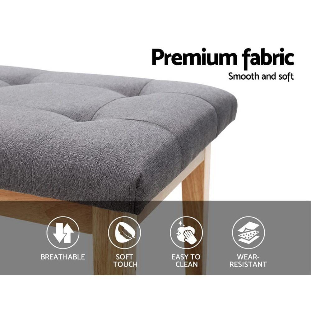 Artiss Accent Chair Bench Bedroom Benches Ottoman Upholstered Fabric Chair Foot Stool 120cm