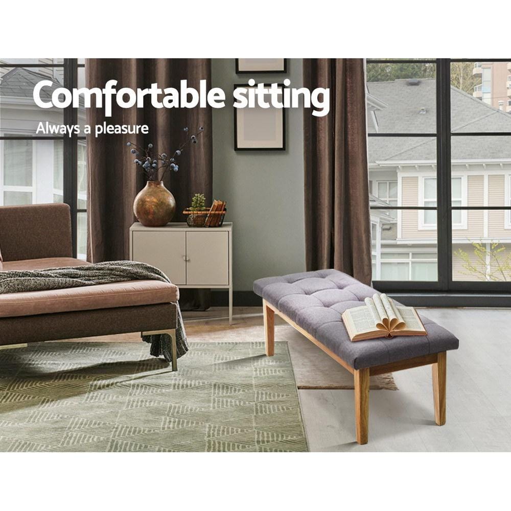 Artiss Accent Chair Bench Bedroom Benches Ottoman Upholstered Fabric Chair Foot Stool 120cm