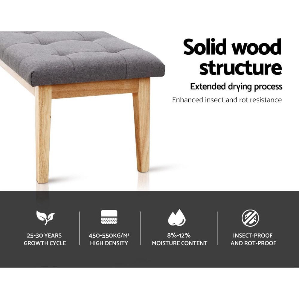 Artiss Accent Chair Bench Bedroom Benches Ottoman Upholstered Fabric Chair Foot Stool 120cm