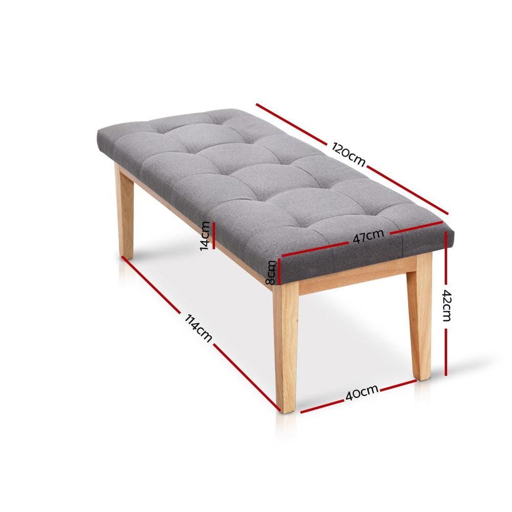 Artiss Accent Chair Bench Bedroom Benches Ottoman Upholstered Fabric Chair Foot Stool 120cm