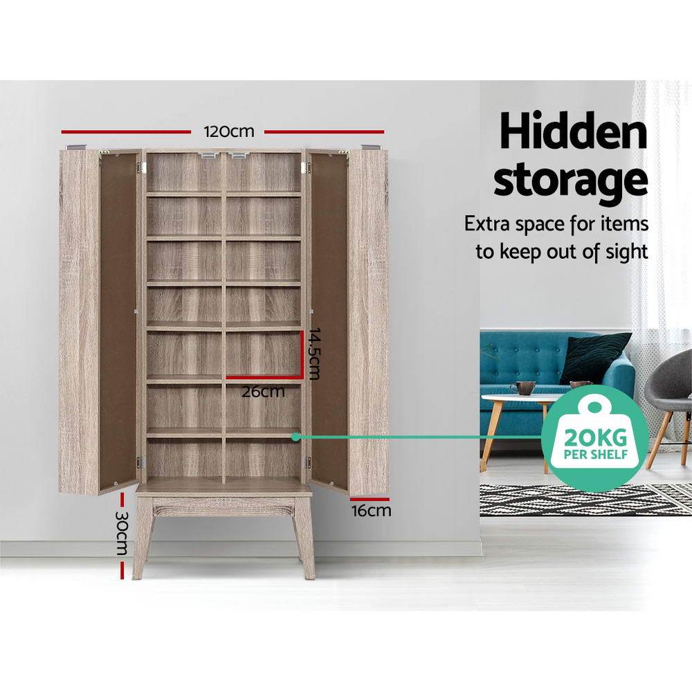 Artiss TV Unit CD DVD Media Storage Display Shelf Folding Cabinet Bookshelf Bluray Rack Oak